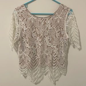 Express White Floral Top